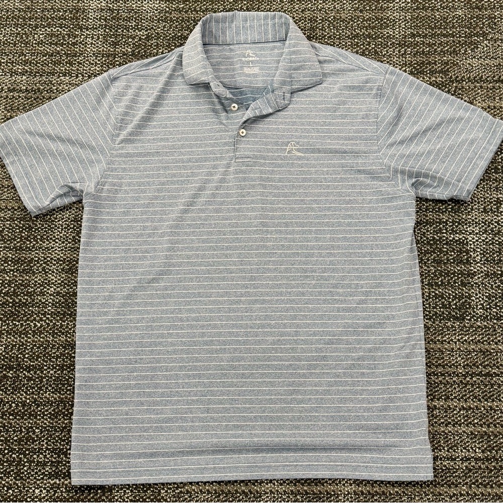 Rhoback Men's Polo Shirt - Light Blue Stripes